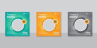 Gıda menüsü afişi sosyal medya postası