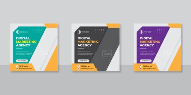 Dijital iş pazarlama sosyal medya gönderme şablonu