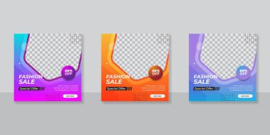 Sosyal medya reklamı için düzenlenebilir şablon iletisi. Promosyon tasarımı için web reklamları