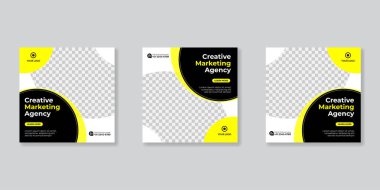 Dijital iş pazarlama sosyal medya gönderme şablonu.