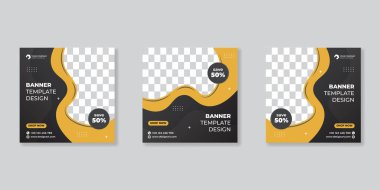 Sosyal medya reklamı için düzenlenebilir şablon iletisi. Promosyon tasarımı için web reklamları