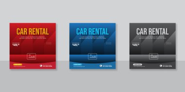 Bir otomobil afişi sosyal medya gönderi şablonu kiralayın