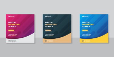 Dijital iş pazarlama sosyal medya gönderme şablonu