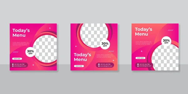 Food Social Media Προώθηση Banner Post Design — Διανυσματικό Αρχείο