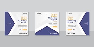 Dijital iş pazarlama sosyal medya gönderme şablonu.