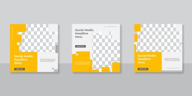 Sosyal medya mobilyası veya moda satışı için minimalist promosyon kare web pankartı