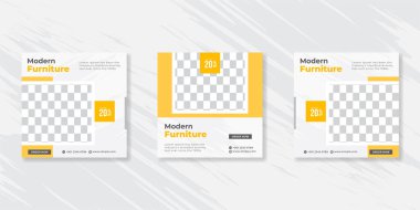 Modern Mobilya Sosyal medya posta şablonları tasarımı