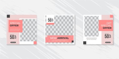 Sosyal medya için minimalist tanıtım kare web pankartı