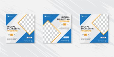 Dijital iş pazarlama sosyal medya gönderme şablonu.