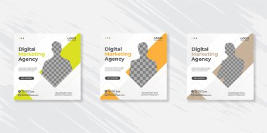 Dijital iş pazarlama sosyal medya gönderme şablonu.