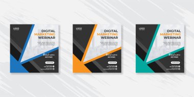 Dijital iş pazarlama sosyal medya gönderme şablonu.