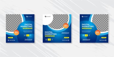 Dijital pazarlama canlı webinar ve kurumsal sosyal medya paylaşım şablonu
