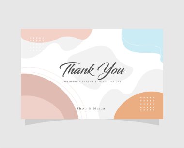 Teşekkürler düğün kartı şablonu.