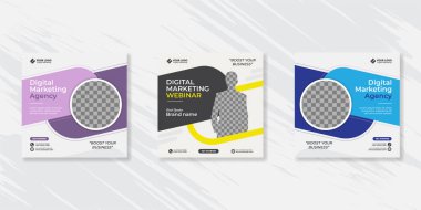 Dijital iş pazarlama sosyal medya gönderme şablonu.