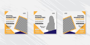 Dijital iş pazarlama sosyal medya gönderme şablonu.