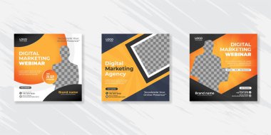 Dijital iş pazarlama sosyal medya gönderme şablonu.