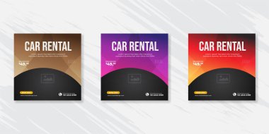 Sosyal medya ileti şablonu için bir araba afişi kiralayın
