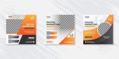 Dijital iş pazarlama sosyal medya gönderme şablonu.