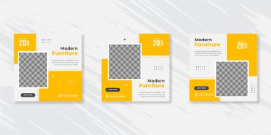 Modern Mobilya Sosyal medya posta şablonları tasarımı