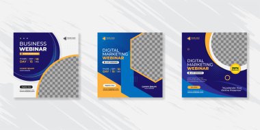 Dijital pazarlama canlı webinar ve kurumsal sosyal medya paylaşım şablonu