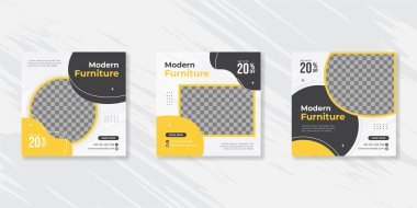 Minimalist Mobilya Sosyal medya şablon tasarımı