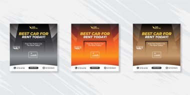 Sosyal medya ileti şablonu için bir araba afişi kiralayın