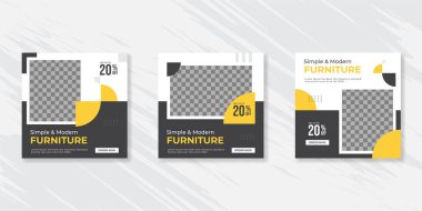 Minimalist Mobilya Sosyal medya şablon tasarımı