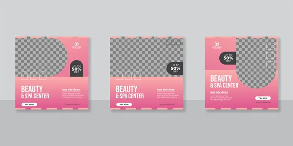 Beauty Spa Salon Social Media Post Design — Image vectorielle