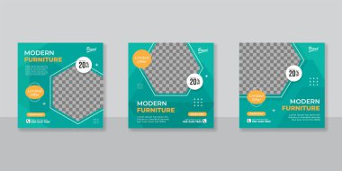 Yaratıcı mobilya satışı afişi veya sosyal medya gönderme şablonu