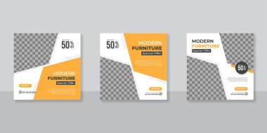 Modern Mobilya Sosyal medya posta şablonları tasarımı