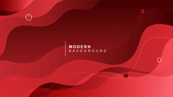 Moderne Vloeibare Rode Gradiënt Banner Met Kromme Vormen — Stockvector