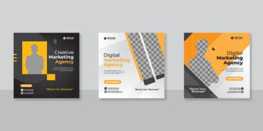 Dijital iş pazarlama sosyal medya gönderme şablonu.