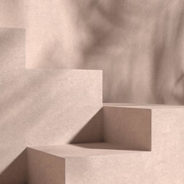 Soyut minimal sahne, kozmetik veya ürün görüntüleme podyumu 3D görüntüleme için tasarım.