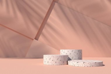 Soyut pastel renk arkaplanı, podyum için minimalist model, modern sahne, ekran veya vitrin, 3D görüntüleme.
