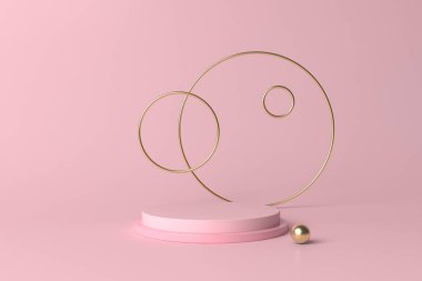 Soyut pastel renk arkaplanı, podyum için minimalist model, modern sahne, ekran veya vitrin, 3D görüntüleme.
