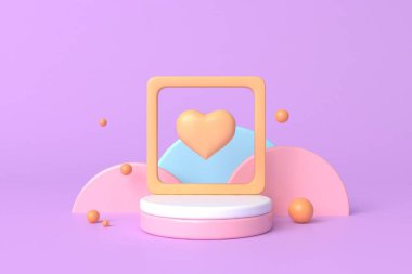 Soyut pastel renk arkaplanı, podyum için minimalist model, modern sahne, ekran veya vitrin, 3D görüntüleme.