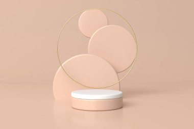 Soyut pastel renk arkaplanı, podyum için minimalist model, modern sahne, ekran veya vitrin, 3D görüntüleme.