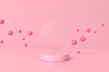 Soyut pastel renk arkaplanı, podyum için minimalist model, modern sahne, ekran veya vitrin, 3D görüntüleme.