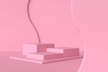 Soyut pastel renk arkaplanı, podyum için minimalist model, modern sahne, ekran veya vitrin, 3D görüntüleme.