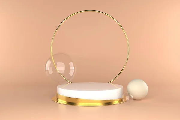 Soyut pastel renk arkaplanı, podyum için minimalist model, modern sahne, ekran veya vitrin, 3D görüntüleme.