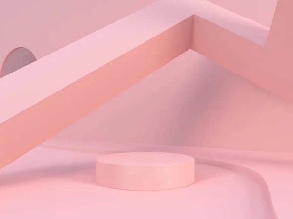 Soyut pastel renk arkaplanı, podyum için minimalist model, modern sahne, ekran veya vitrin, 3D görüntüleme.