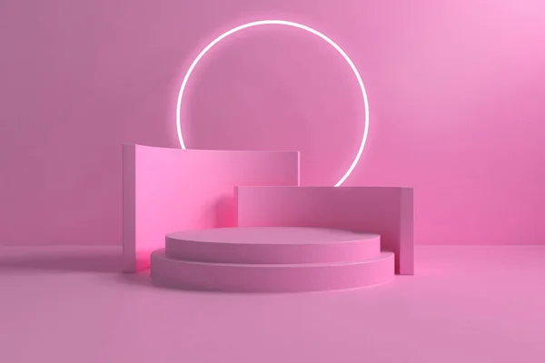 Soyut pastel renk arkaplanı, podyum için minimalist model, modern sahne, ekran veya vitrin, 3D görüntüleme.