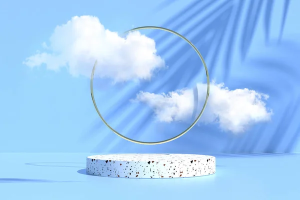 Soyut pastel renk arkaplanı, podyum için minimalist model, modern sahne, ekran veya vitrin, 3D görüntüleme.