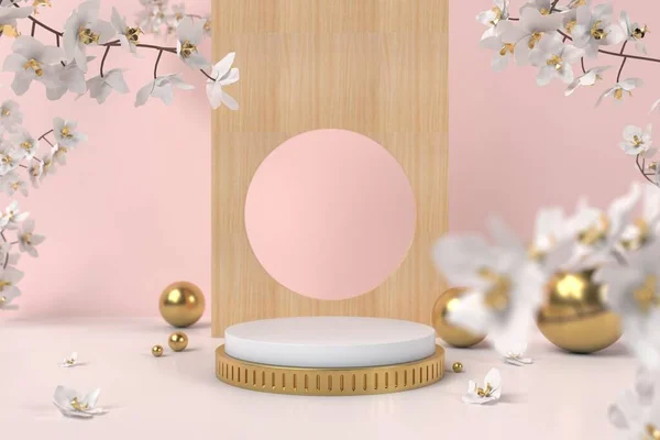 Soyut pastel renk arkaplanı, podyum için minimalist model, modern sahne, ekran veya vitrin, 3D görüntüleme.