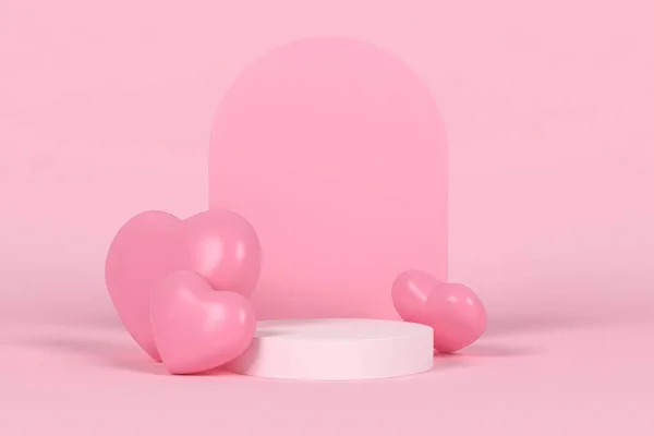 Soyut pastel renk arkaplanı, podyum için minimalist model, modern sahne, ekran veya vitrin, 3D görüntüleme.