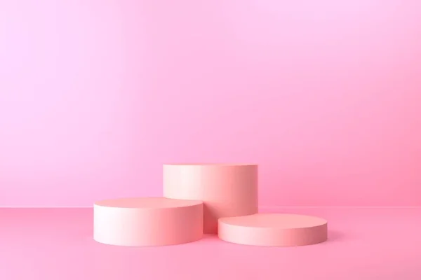 Absztrakt Rózsaszín Háttér Minimalista Mockup Pódiumra Modern Színpad Kijelző Vagy — Stock Fotó