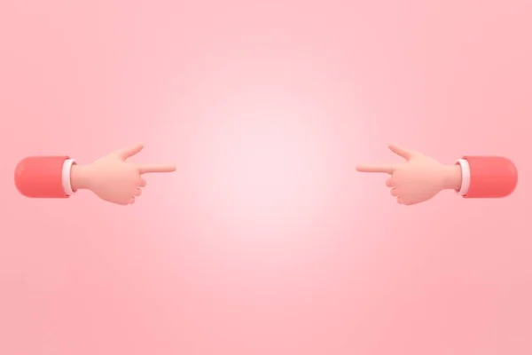 Finger Pointing Blank Space Paste Text Pink Background Rendering — Stock Photo, Image