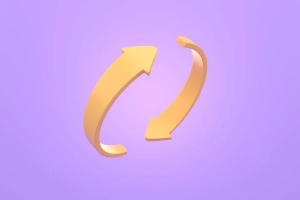 Mor izole edilmiş arkaplanda ok En az 3D görüntüleme.