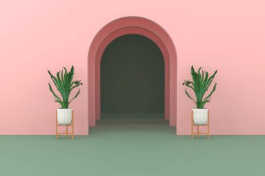 Soyut minimal sahne, kozmetik veya ürün görüntüleme podyumu 3D görüntüleme için tasarım.