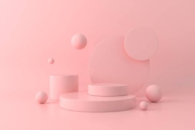 Soyut minimal sahne, kozmetik veya ürün görüntüleme podyumu 3D görüntüleme için tasarım.